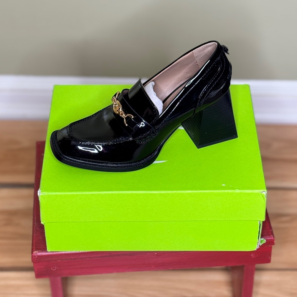*NEW PRICE* Sam Edelman Black Patent Quincy Loafer w/ Chunky Heel